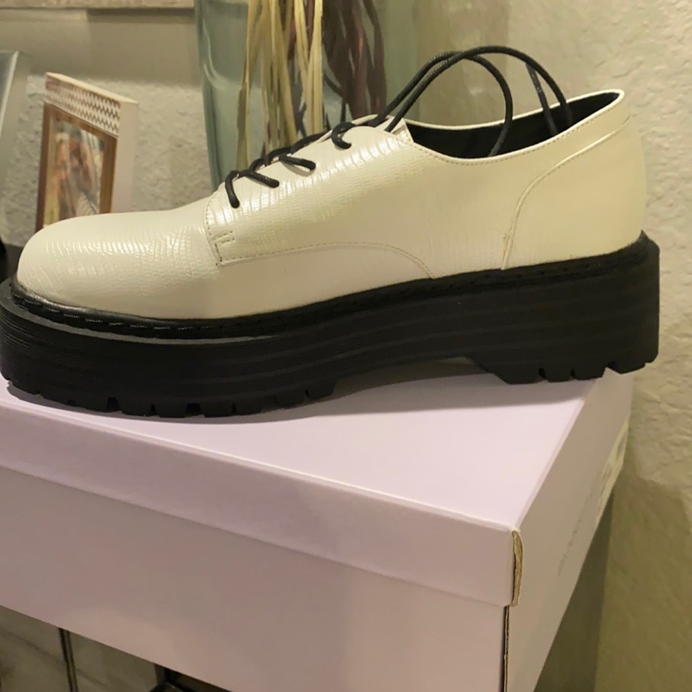 Madden girl white platform shoe.